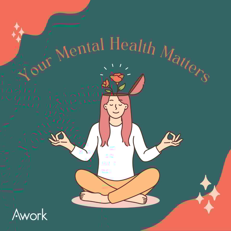 Orange Artsy Mental Health LinkedIn Post